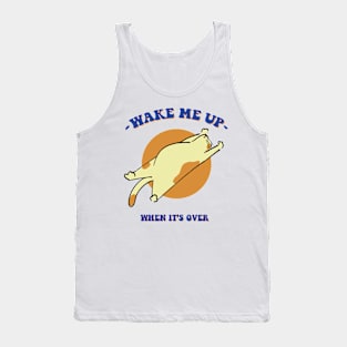 lazy cat cute illustration Tank Top